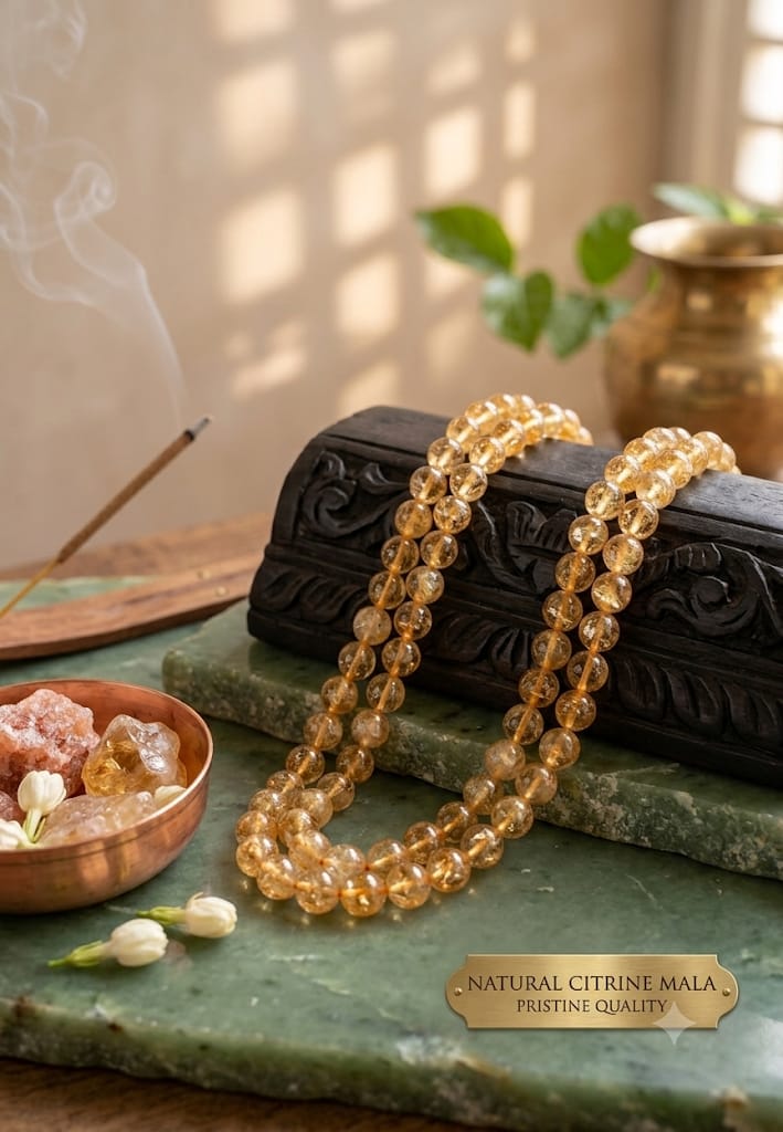Natural Citrine 108 Beads Mala